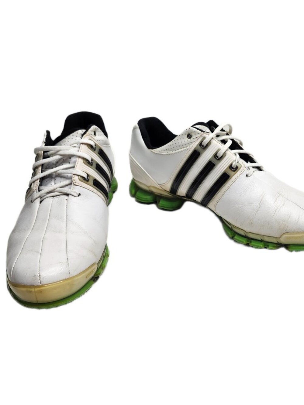 Adidas Tour 360 Golf Shoes White and Black with Green Outsole Men's Size 9.5